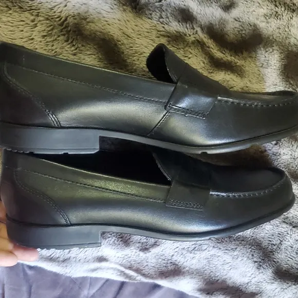 Rockport Men's Black Penny Loafers Leather Size 10