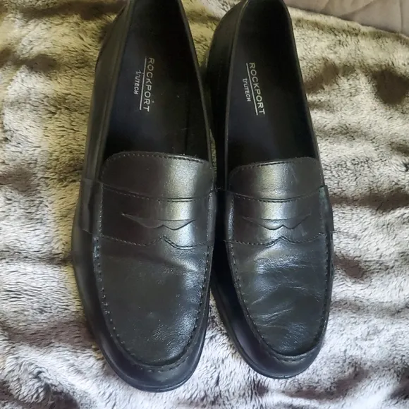 Rockport Men's Black Penny Loafers Leather Size 10
