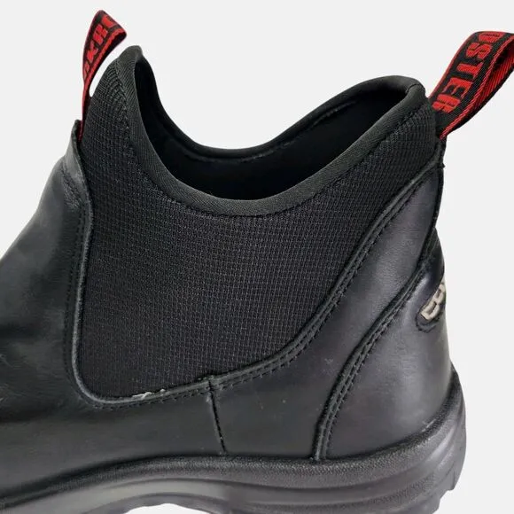 Rockrooster Mens 15 Wide Work Boots Slip on Steel Toe Black Red AK323 No Insoles