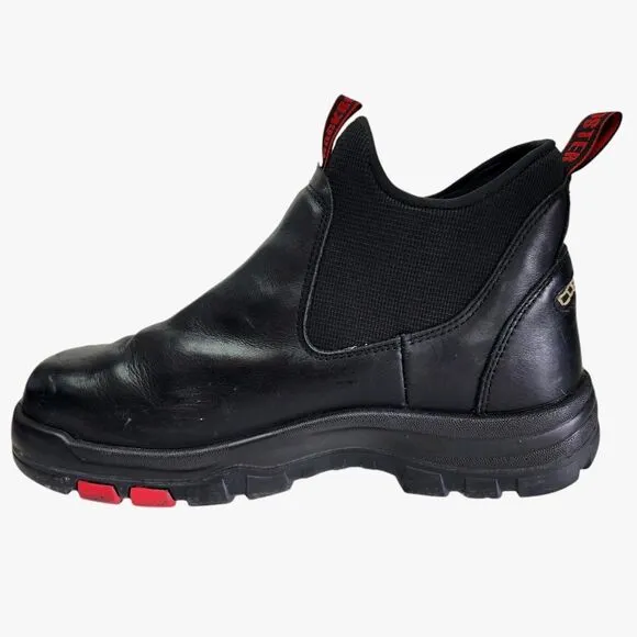 Rockrooster Mens 15 Wide Work Boots Slip on Steel Toe Black Red AK323 No Insoles