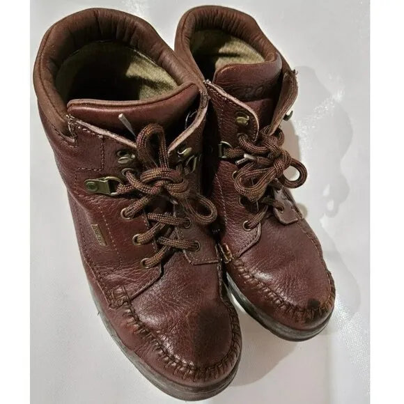 Rocky Boots Men's 8 Medium Brown Leather Hiking Camping Gore Tex Made In Usa