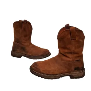 Rocky Brown Leather Pull-On Cowboy Western Work Boots Men's Size 13W