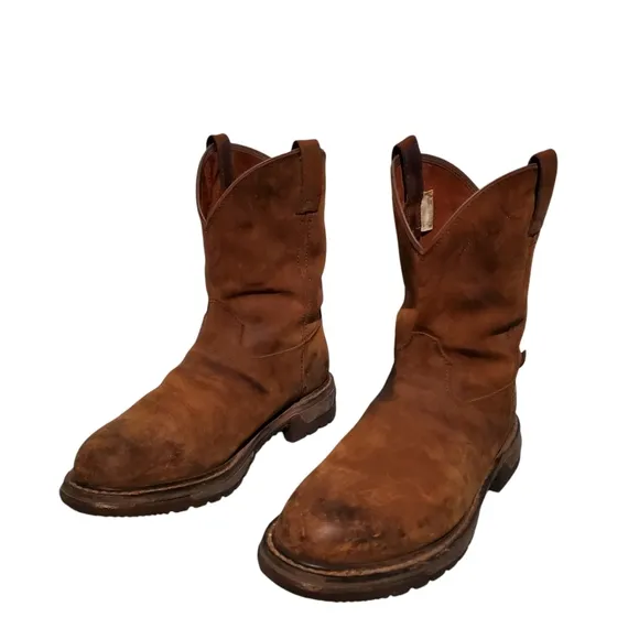 Rocky Brown Leather Pull-On Cowboy Western Work Boots Men's Size 13W