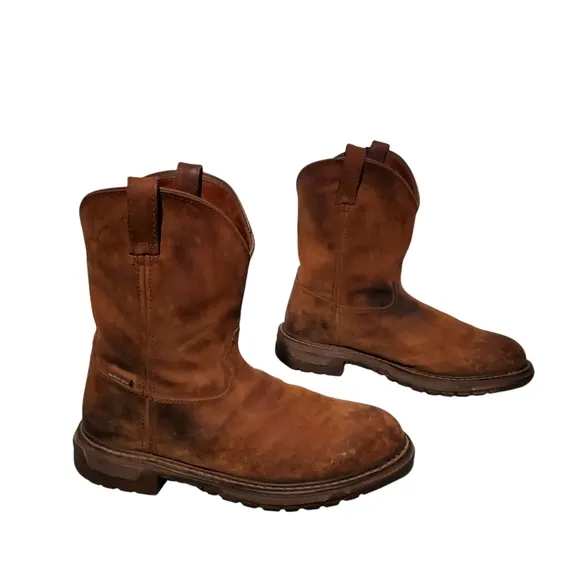 Rocky Brown Leather Pull-On Cowboy Western Work Boots Men's Size 13W
