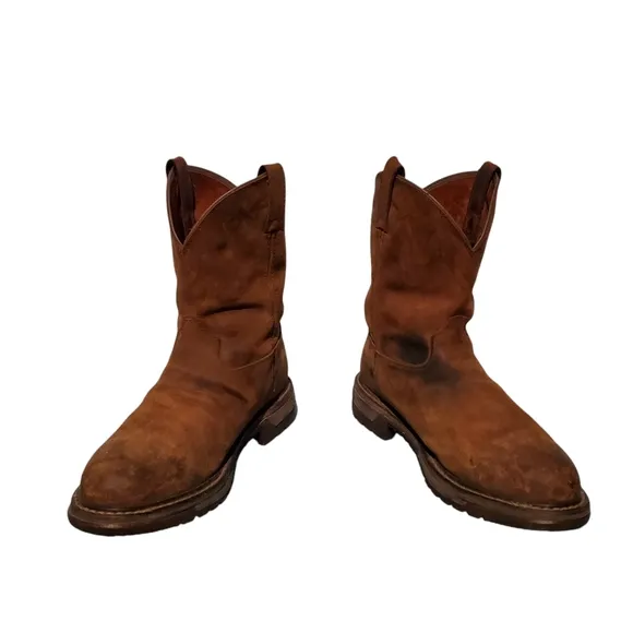 Rocky Brown Leather Pull-On Cowboy Western Work Boots Men's Size 13W