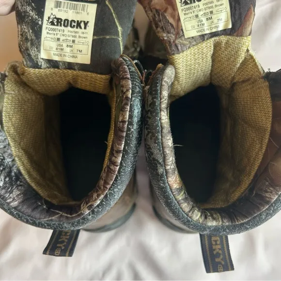 Rocky Camouflage Hunting Boots – Men’s Size 8