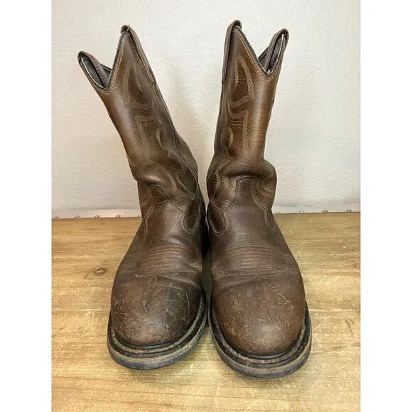 Rocky Men's Sz 8.5 Original Ride Branson Western Work Boot 2733 Brown Leather