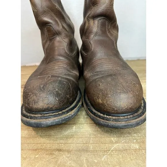 Rocky Men's Sz 8.5 Original Ride Branson Western Work Boot 2733 Brown Leather