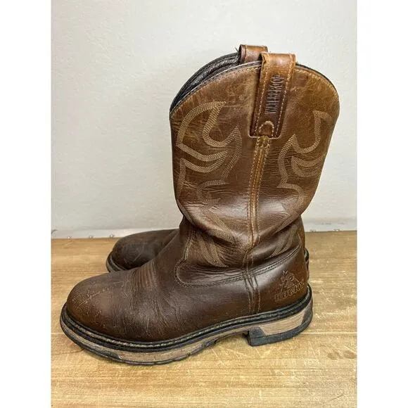 Rocky Men's Sz 8.5 Original Ride Branson Western Work Boot 2733 Brown Leather