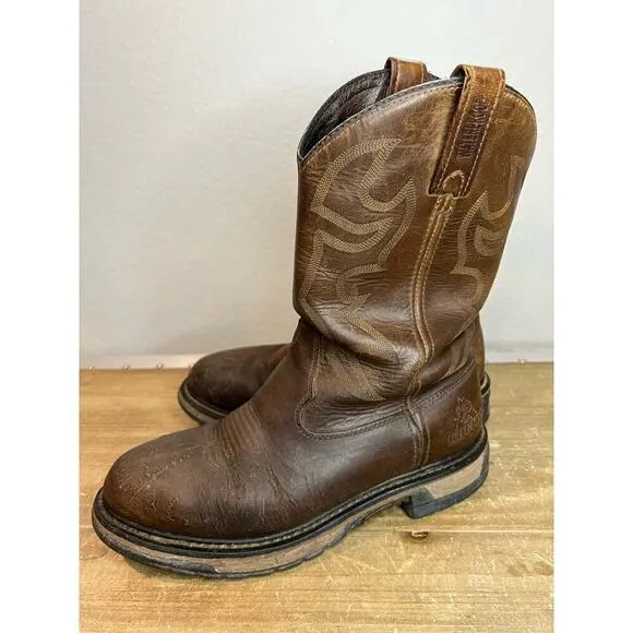 Rocky Men's Sz 8.5 Original Ride Branson Western Work Boot 2733 Brown Leather