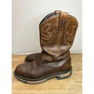 Rocky Men's Sz 8.5 Original Ride Branson Western Work Boot 2733 Brown Leather