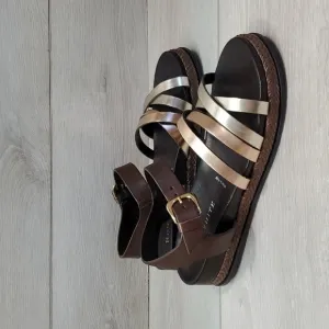 Ron White Womens Ankle Leather Platform Sandals shoes sz 37/6.5