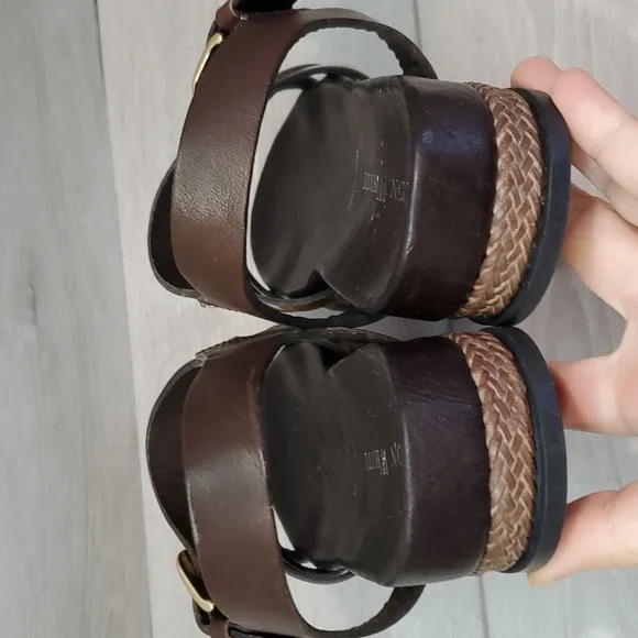 Ron White Womens Ankle Leather Platform Sandals shoes sz 37/6.5