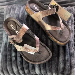 Roper Brown Sandals with Cork Sole