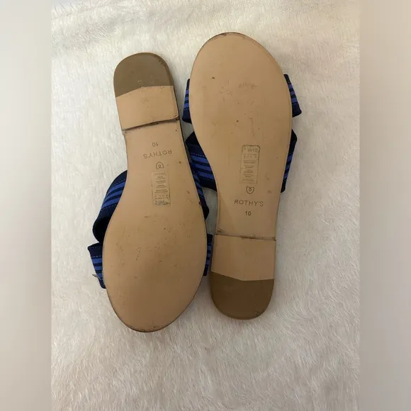 Rothy's Blue Sandals with Elegant Bow Detail 🌴☀️