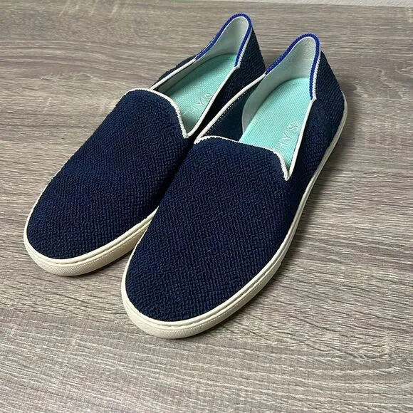 Rothy's Blue Slip-On Sneakers Sapphire Terry Shoes