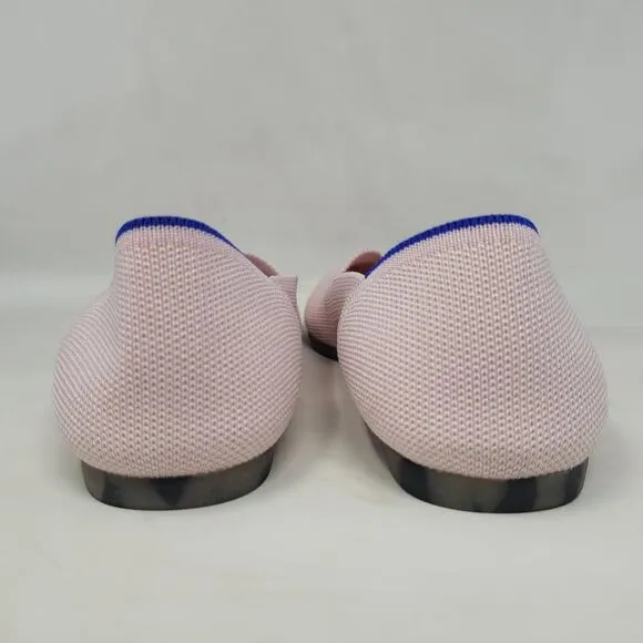 Rothys Shoes 8 The Point Blush Pink Flats Tortoise Shell Slip On Comfort Knit