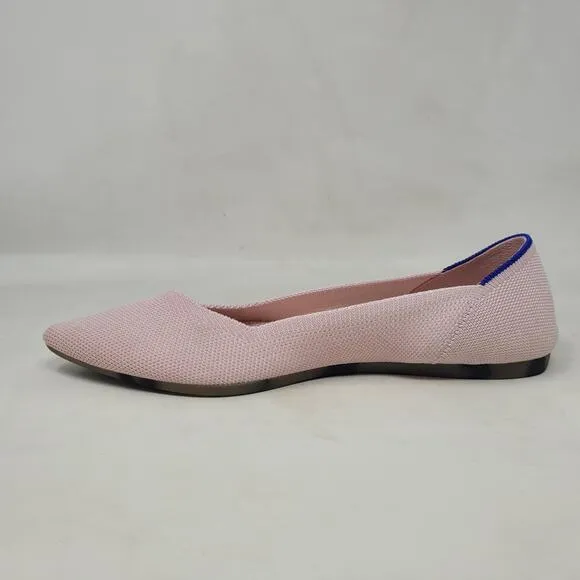 Rothys Shoes 8 The Point Blush Pink Flats Tortoise Shell Slip On Comfort Knit