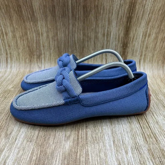 Rothy's The Braid Driver Women's Size 7.5 Blue Slip On Shoes Loafers Low Top