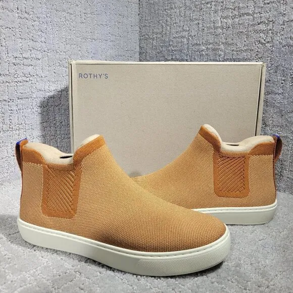 Rothy's The Chelsea Fawn Caramel Pull On Ankle Boots Women's Size 5.5 - 8