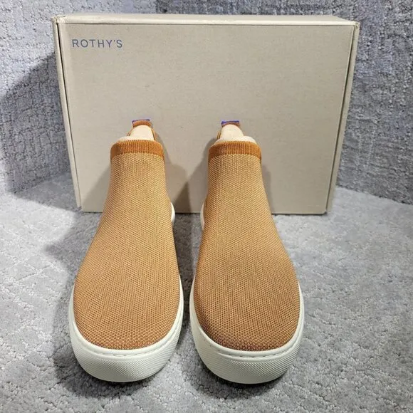 Rothy's The Chelsea Fawn Caramel Pull On Ankle Boots Women's Size 5.5 - 8