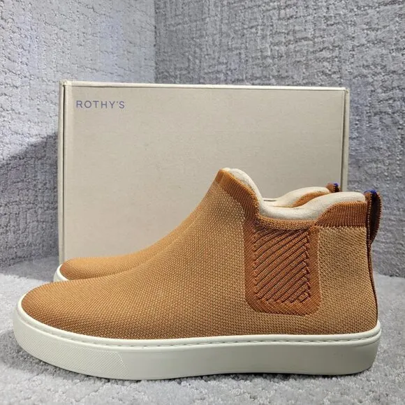 Rothy's The Chelsea Fawn Caramel Pull On Ankle Boots Women's Size 5.5 - 8