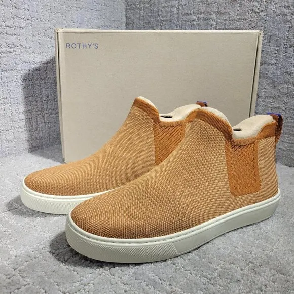 Rothy's The Chelsea Fawn Caramel Pull On Ankle Boots Women's Size 5.5 - 8