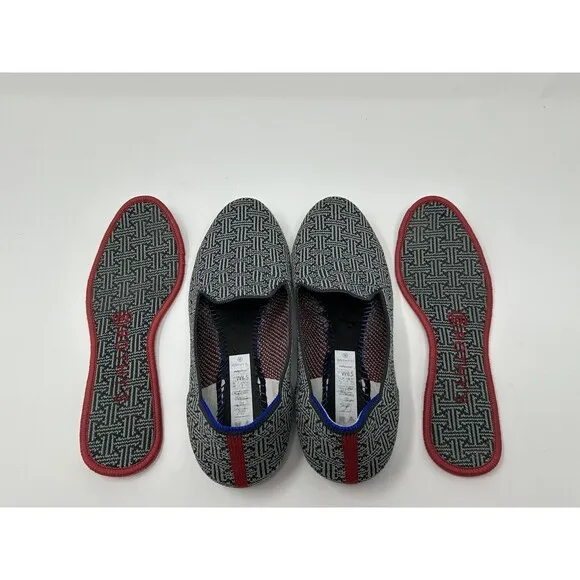 Rothy’s The Loafer Charcoal Grid Textile Slip On Shoes Retired Women's Size 6.5
