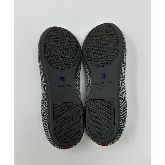Rothy’s The Loafer Charcoal Grid Textile Slip On Shoes Retired Women's Size 6.5