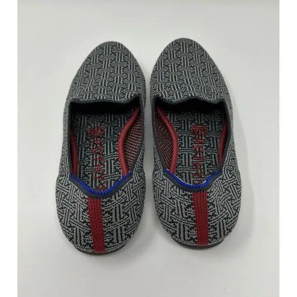 Rothy’s The Loafer Charcoal Grid Textile Slip On Shoes Retired Women's Size 6.5
