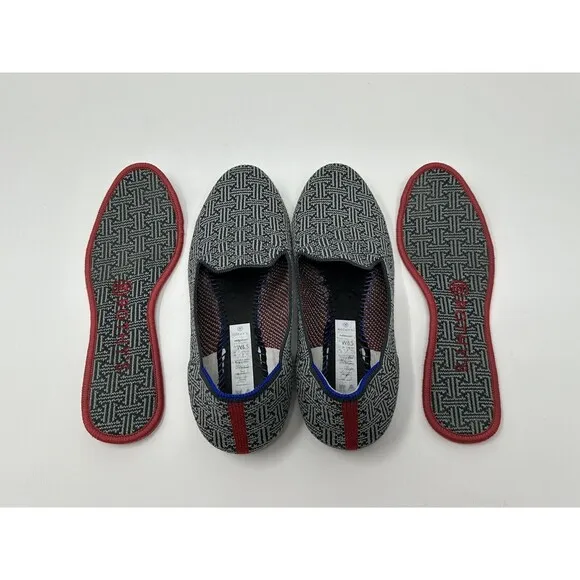 Rothy’s The Loafer Charcoal Grid Textile Slip On Shoes Retired Women's Size 6.5