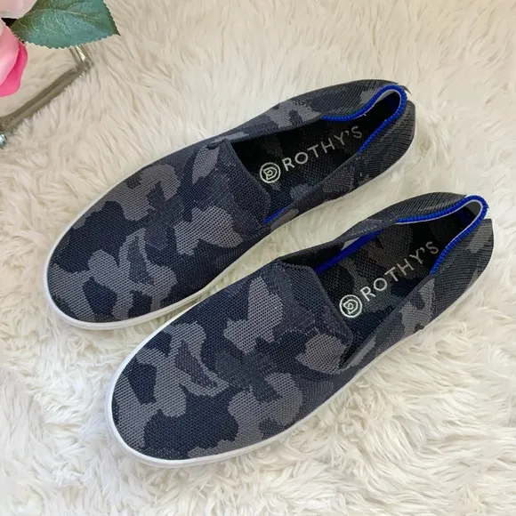 Rothy’s The Original Slip on Sneaker in Camo grey black