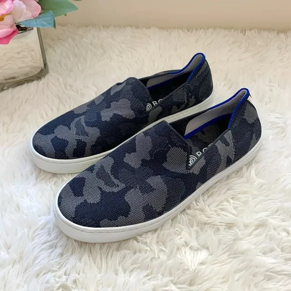 Rothy’s The Original Slip on Sneaker in Camo grey black