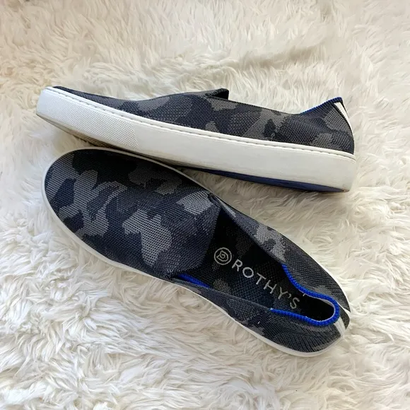 Rothy’s The Original Slip on Sneaker in Camo grey black