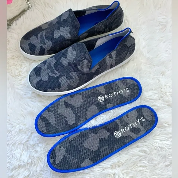 Rothy’s The Original Slip on Sneaker in Camo grey black