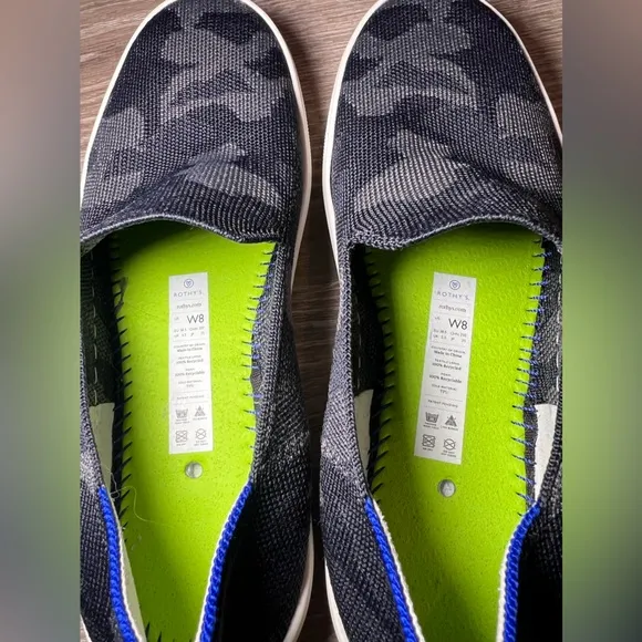 Rothy's The Sneaker Gray Camo Women Slip On Low Top Shoes Size 8