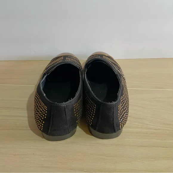 Royal Shoes Black/Gold Rhinestones Smoking Slip-on Red Bottom Men’s Dress Shoes
