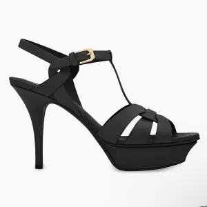 Saint Laurent Tribute 75MM Leather Platform Sandals 39.5 (fit like a 9)