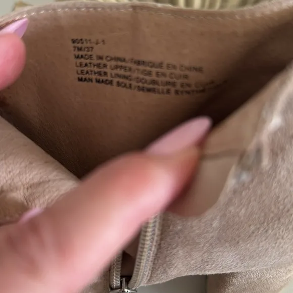 SAKS FIFTH AVENUE Elegant Tan Suede Ankle Boots