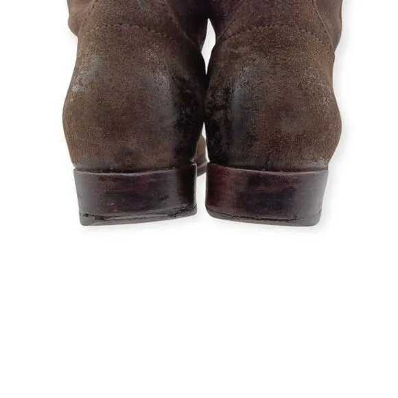 ☀️SALE☀️ Frye Melissa Button Tall Chocolate Brown Suede Riding Boots Size: 6.5