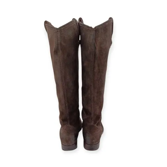 ☀️SALE☀️ Frye Melissa Button Tall Chocolate Brown Suede Riding Boots Size: 6.5