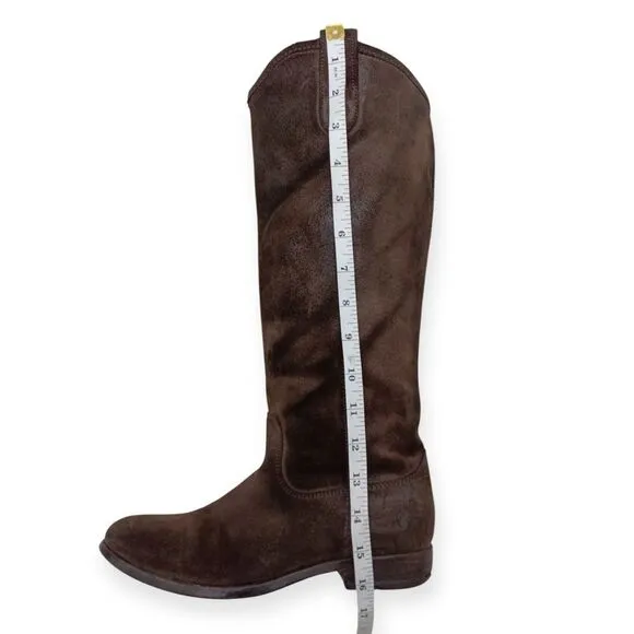 ☀️SALE☀️ Frye Melissa Button Tall Chocolate Brown Suede Riding Boots Size: 6.5