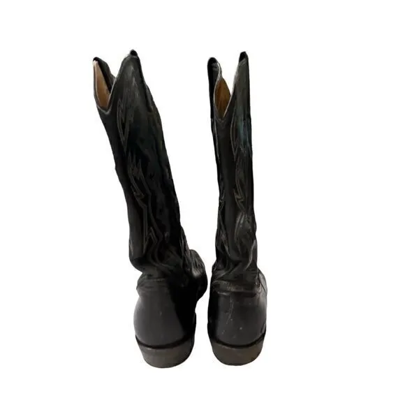 🎉SALE🎉‎ TONY LAMA CONCHO HARNESS COWBOY BOOTS MEN'S 9D STYLE LIZARD TOE BLACK