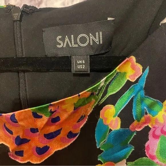 Saloni Felicia Hydrangea Printed Silk Long SleeveDress 2