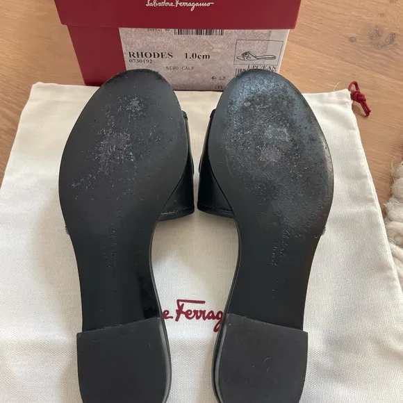 Salvatore Ferragamo Black Slide Sandals