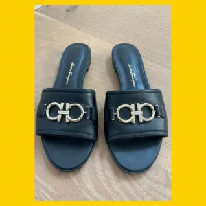 Salvatore Ferragamo Black Slide Sandals