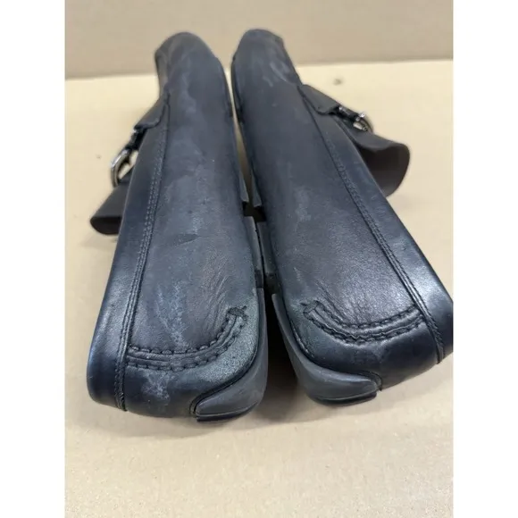 Salvatore Ferragamo PETER  Black Leather Mens Drivers Loafers Shoes 10EEE