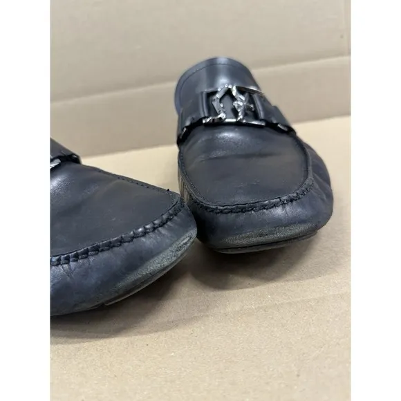 Salvatore Ferragamo PETER  Black Leather Mens Drivers Loafers Shoes 10EEE