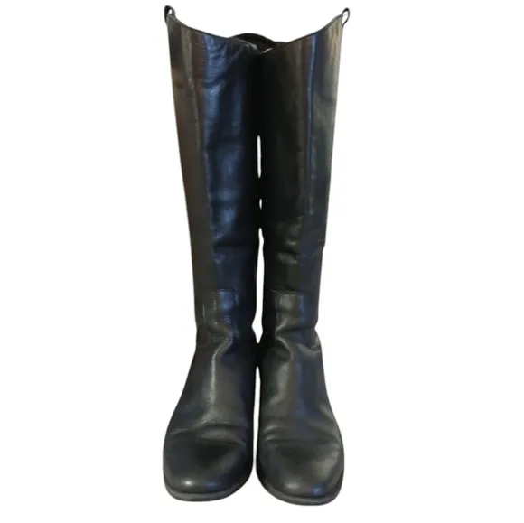 Sam Edelman Black Knee High Boots Womens Tall Black Leather Riding Boots sz 8.5