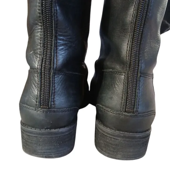 Sam Edelman Black Knee High Boots Womens Tall Black Leather Riding Boots sz 8.5